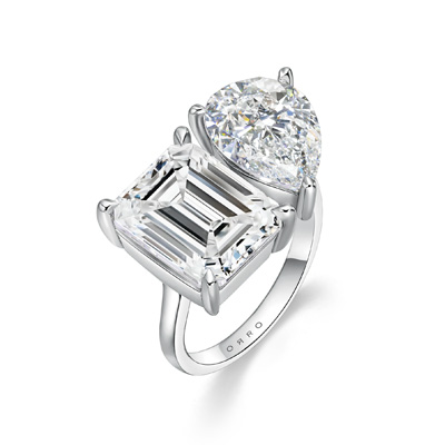 ORRO Nathalie Pear-Emerald Ring