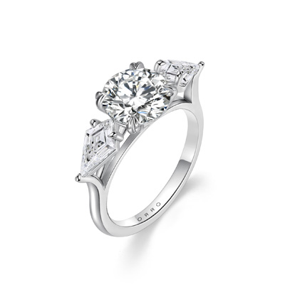 ORRO Elisabeth I Round Brilliant Trilogy Ring